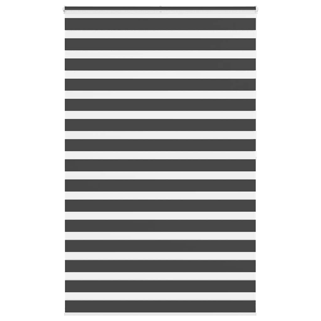 vidaXL Zebra Blind Black 150x200 cm Fabric Width 145,9 cm Polyester