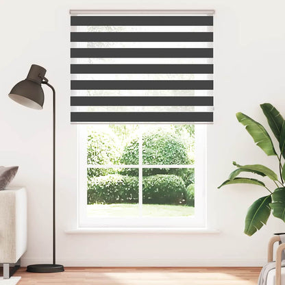 vidaXL Zebra Blind Black 150x200 cm Fabric Width 145,9 cm Polyester