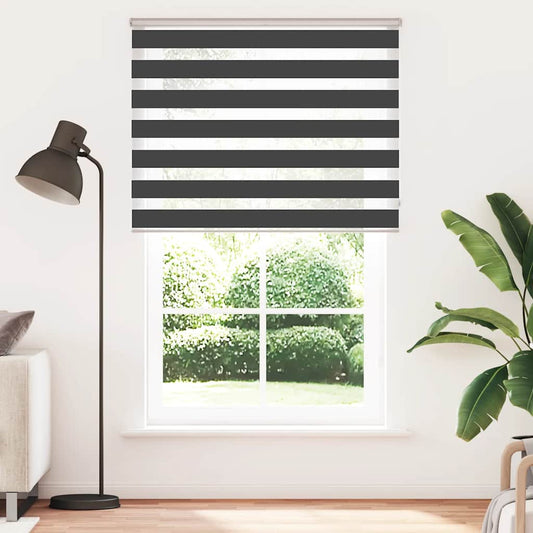 vidaXL Zebra Blind Black 150x200 cm Fabric Width 145,9 cm Polyester