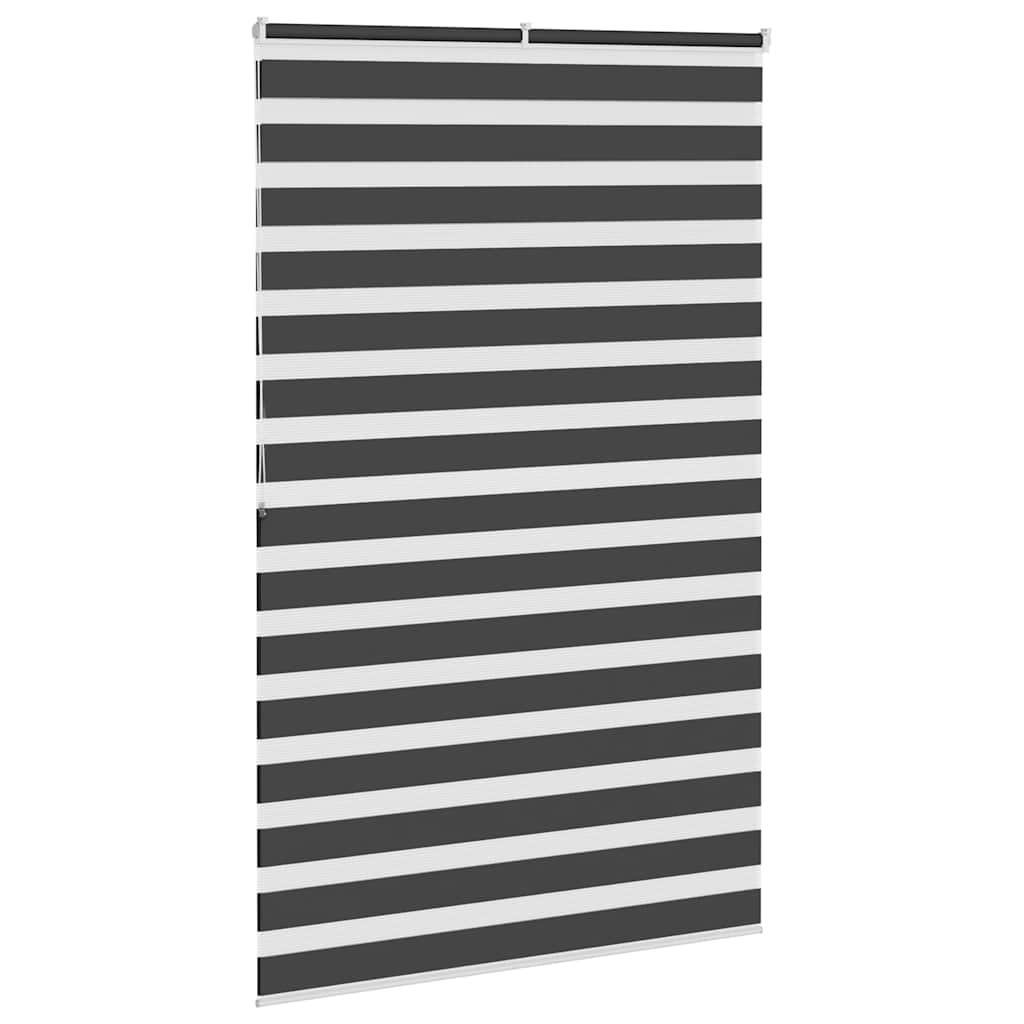 vidaXL Zebra Blind Black 150x200 cm Fabric Width 145,9 cm Polyester