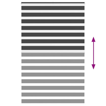 vidaXL Zebra Blind Black 150x200 cm Fabric Width 145,9 cm Polyester