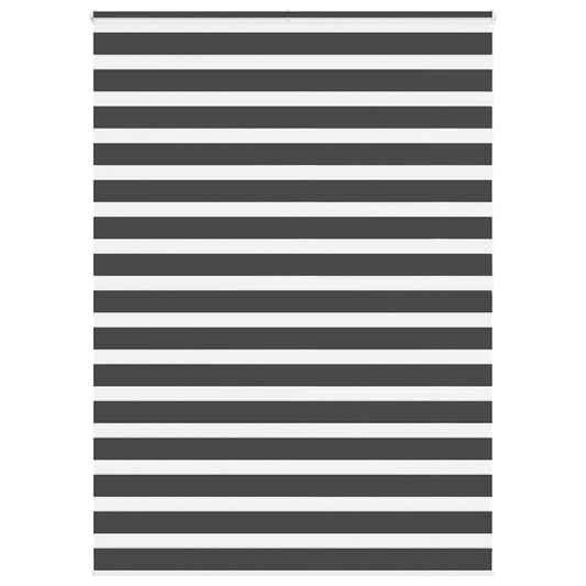 vidaXL Zebra Blind Black 155x200 cm Fabric Width 150.9 cm Polyester
