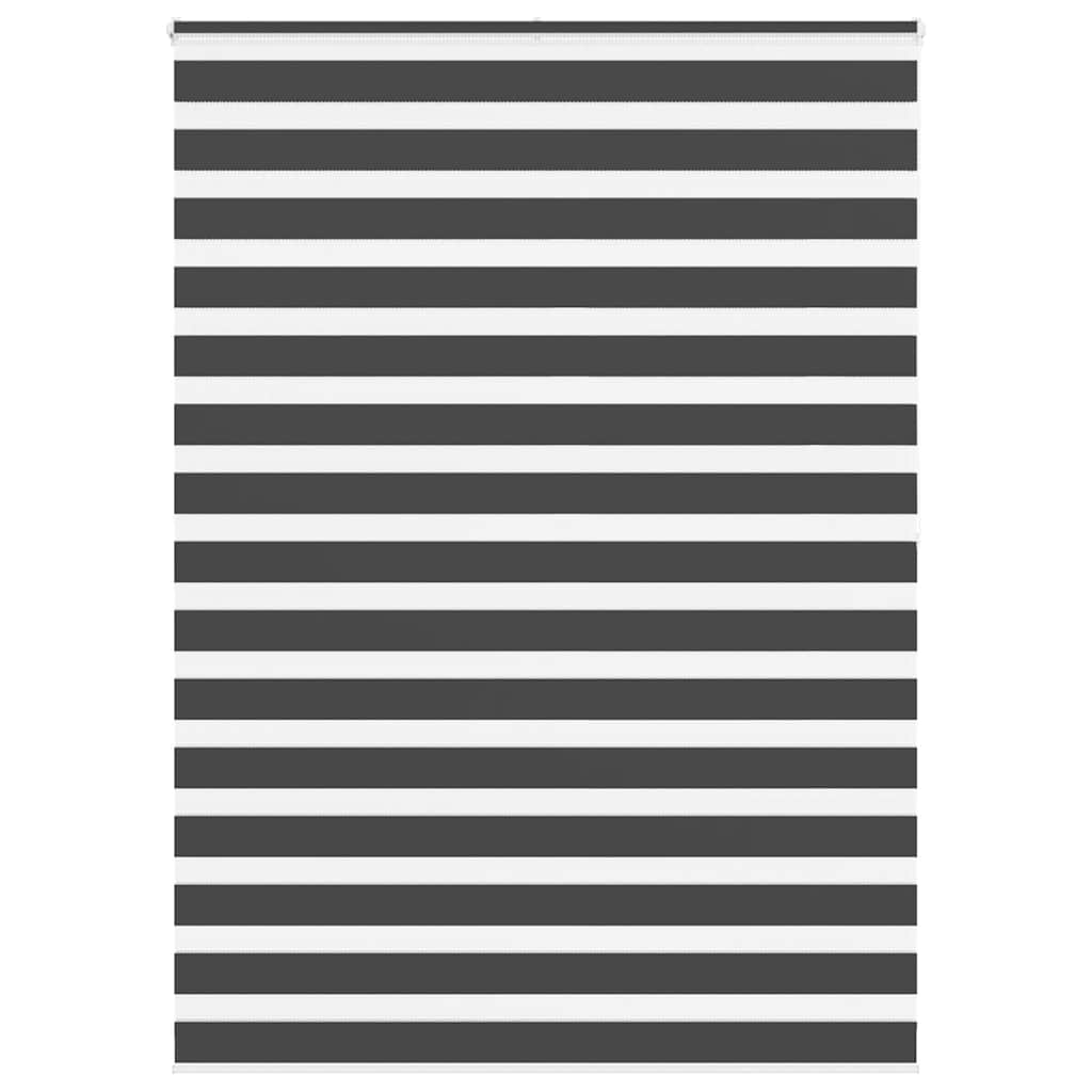vidaXL Zebra Blind Black 155x200 cm Fabric Width 150,9 cm Polyester