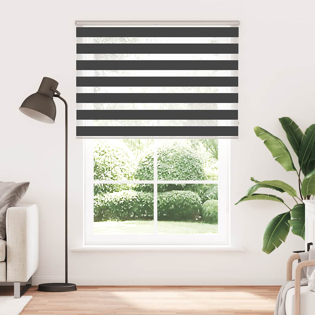 vidaXL Zebra Blind Black 155x200 cm Fabric Width 150,9 cm Polyester