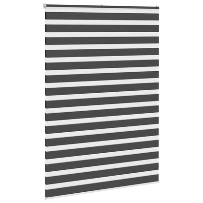 vidaXL Zebra Blind Black 155x200 cm Fabric Width 150,9 cm Polyester
