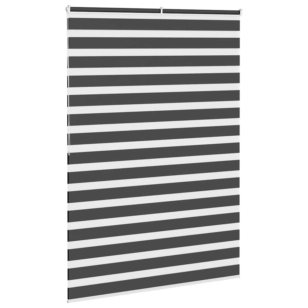 vidaXL Zebra Blind Black 155x200 cm Fabric Width 150,9 cm Polyester