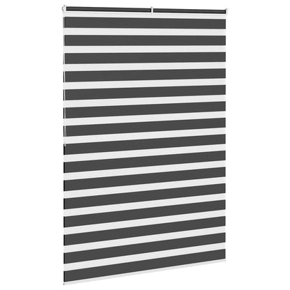 vidaXL Zebra Blind Black 155x200 cm Fabric Width 150,9 cm Polyester