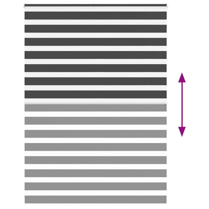 vidaXL Zebra Blind Black 155x200 cm Fabric Width 150,9 cm Polyester