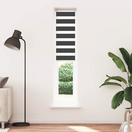 vidaXL Zebra Blind Black 40x230 cm Fabric Width 35,9 cm Polyester