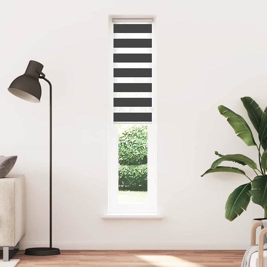 vidaXL Zebra Blind Black 45x230 cm Fabric Width 40,9 cm Polyester