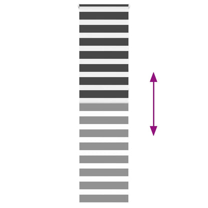 vidaXL Zebra Blind Black 55x230 cm Fabric Width 50.9 cm Polyester