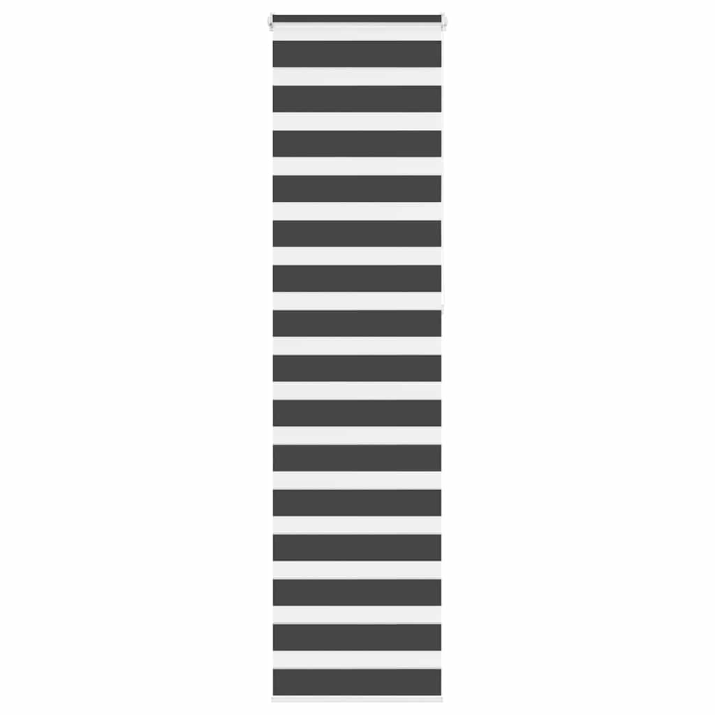 vidaXL Zebra Blind Black 60x230 cm Fabric Width 55.9 cm Polyester