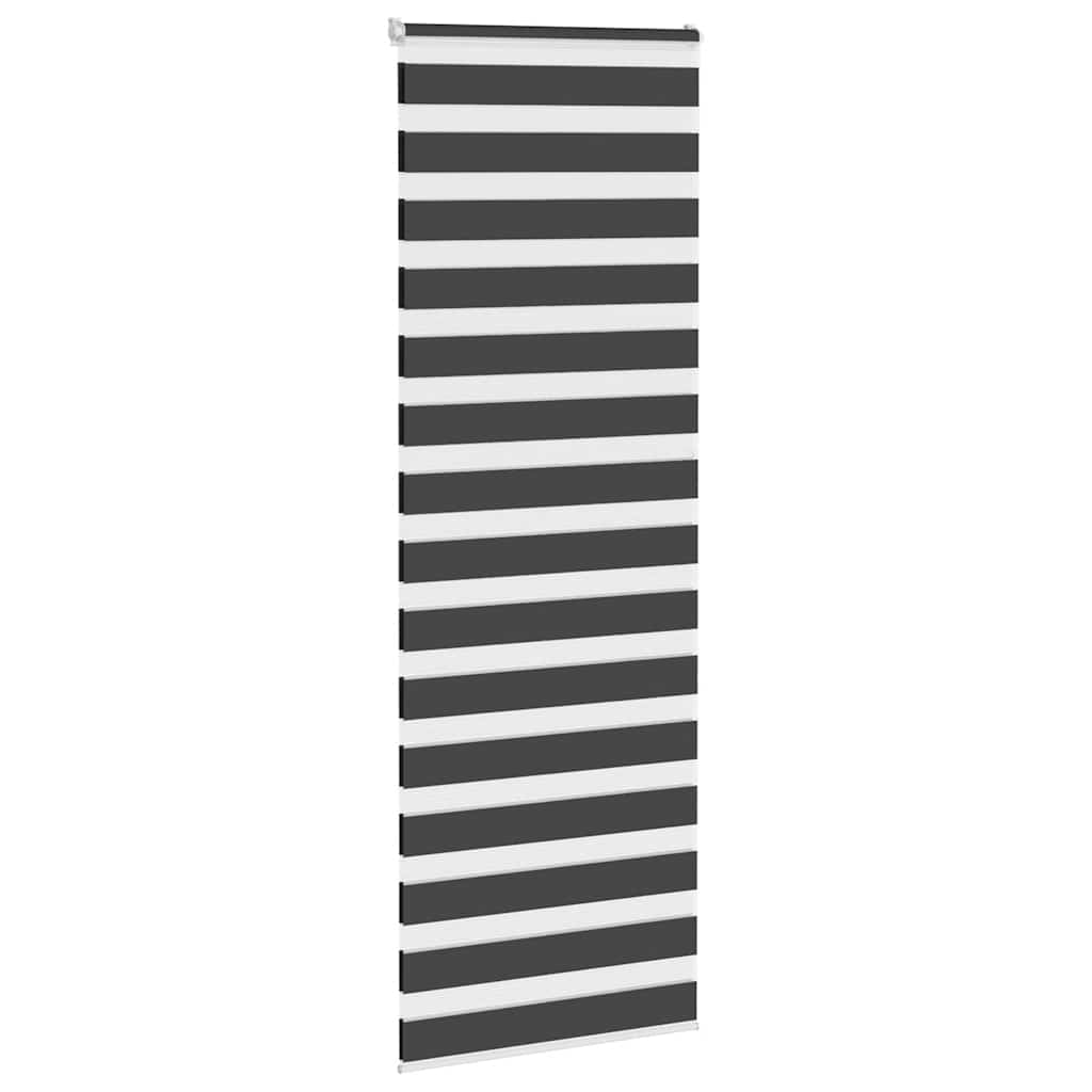 vidaXL Zebra Blind Black 75x230 cm Fabric Width 70.9 cm Polyester