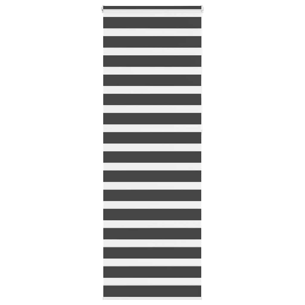 vidaXL Zebra Blind Black 80x230 cm Fabric Width 75.9 cm Polyester