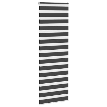 vidaXL Zebra Blind Black 80x230 cm Fabric Width 75.9 cm Polyester