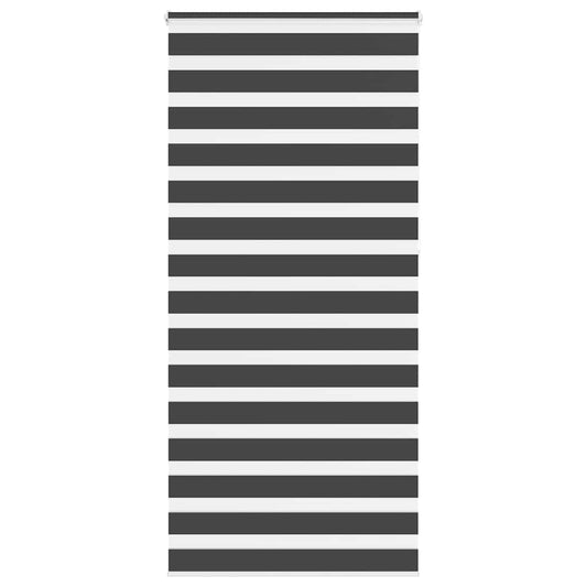 vidaXL Zebra Blind Black 100x230 cm Fabric Width 95.9 cm Polyester