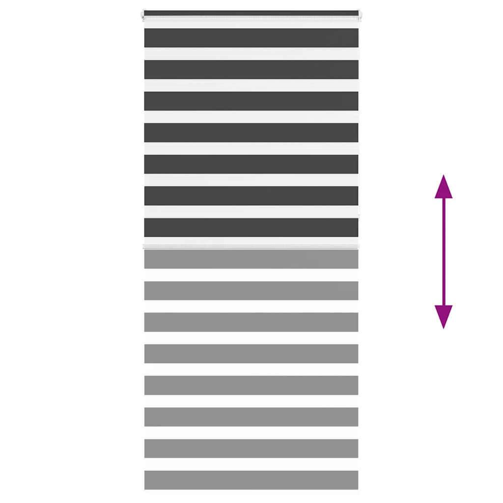 vidaXL Zebra Blind Black 100x230 cm Fabric Width 95,9 cm Polyester