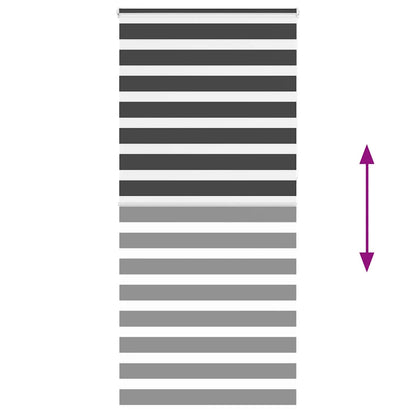 vidaXL Zebra Blind Black 100x230 cm Fabric Width 95,9 cm Polyester
