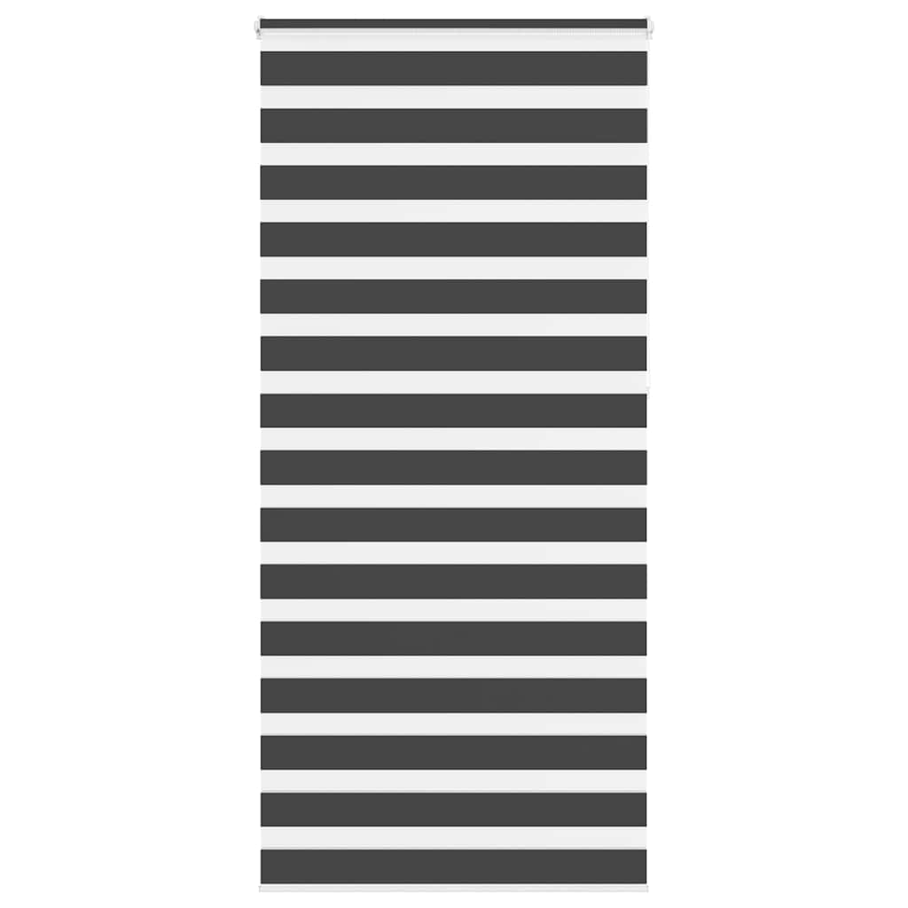 vidaXL Zebra Blind Black 105x230 cm Fabric Width 100.9 cm Polyester