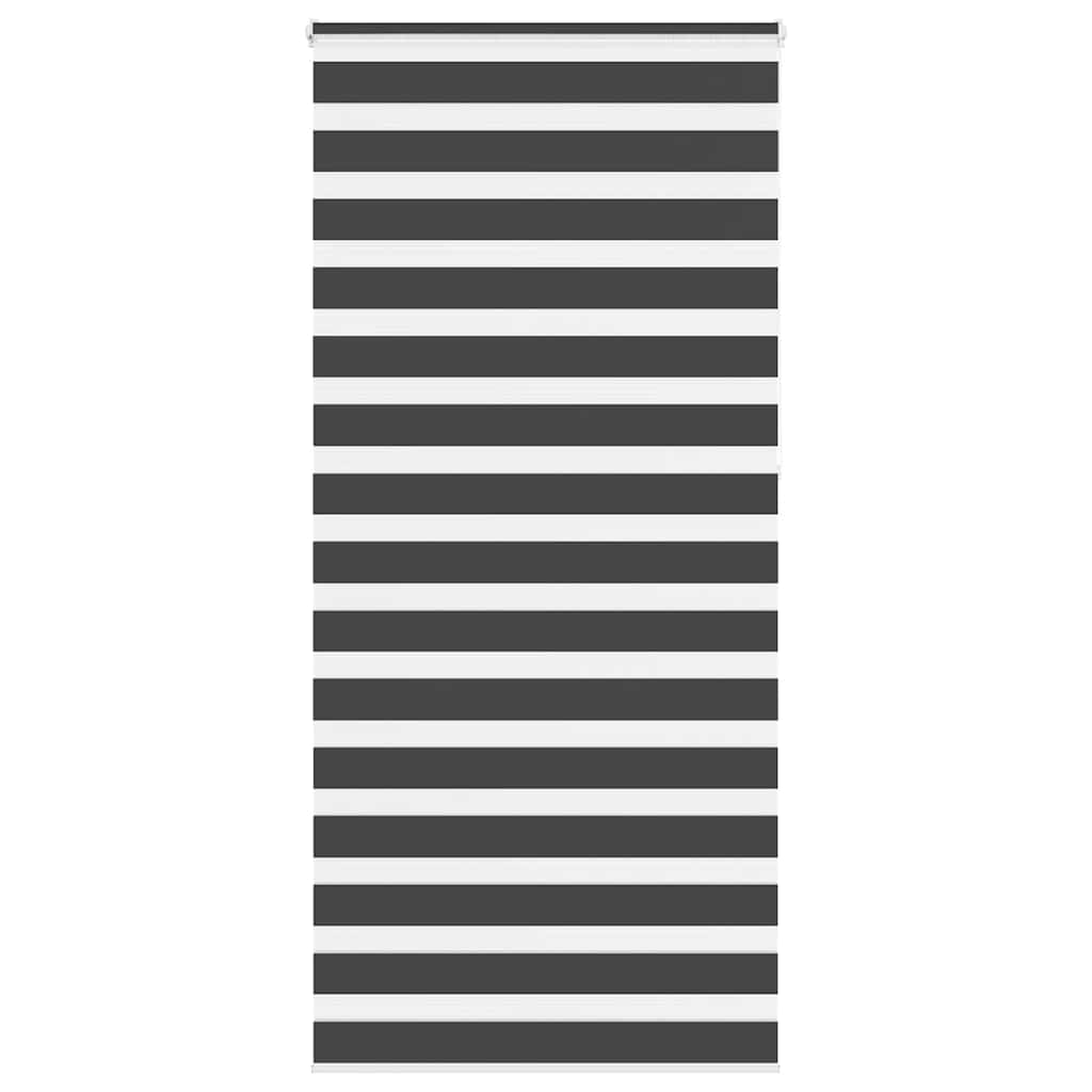 vidaXL Zebra Blind Black 110x230 cm Fabric Width 105.9 cm Polyester