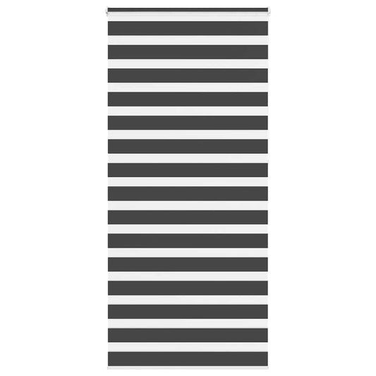 vidaXL Zebra Blind Black 110x230 cm Fabric Width 105.9 cm Polyester