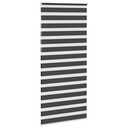 vidaXL Zebra Blind Black 110x230 cm Fabric Width 105.9 cm Polyester