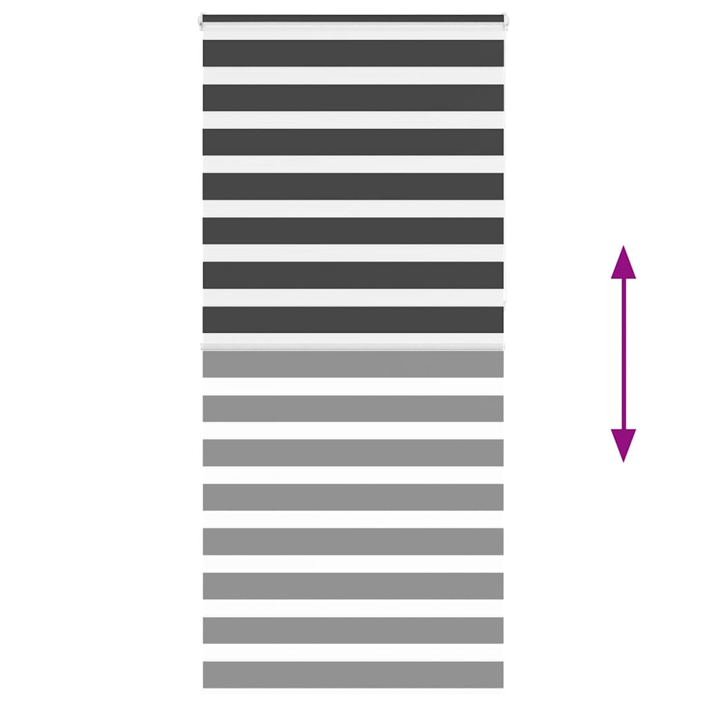 vidaXL Zebra Blind Black 110x230 cm Fabric Width 105.9 cm Polyester