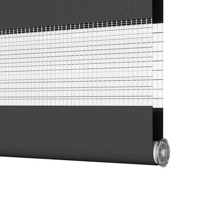 vidaXL Zebra Blind Black 115x230 cm Fabric Width 110,9 cm Polyester