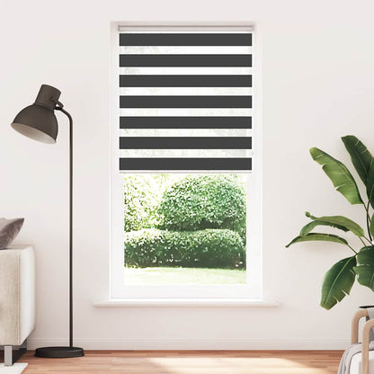 vidaXL Zebra Blind Black 115x230 cm Fabric Width 110,9 cm Polyester