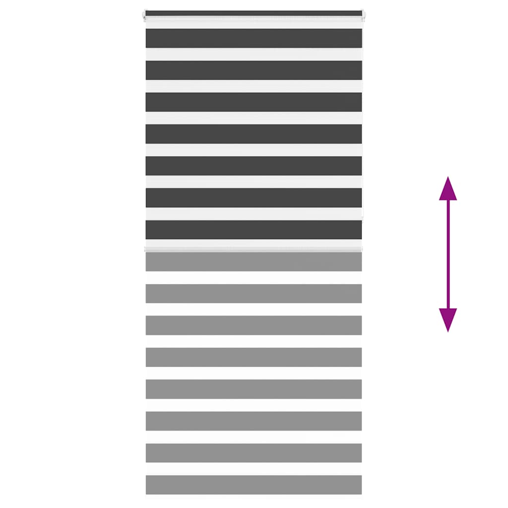vidaXL Zebra Blind Black 115x230 cm Fabric Width 110,9 cm Polyester