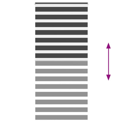 vidaXL Zebra Blind Black 115x230 cm Fabric Width 110,9 cm Polyester