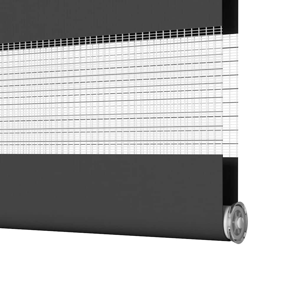 vidaXL Zebra Blind Black 120x230 cm Fabric Width 115,9 cm Polyester