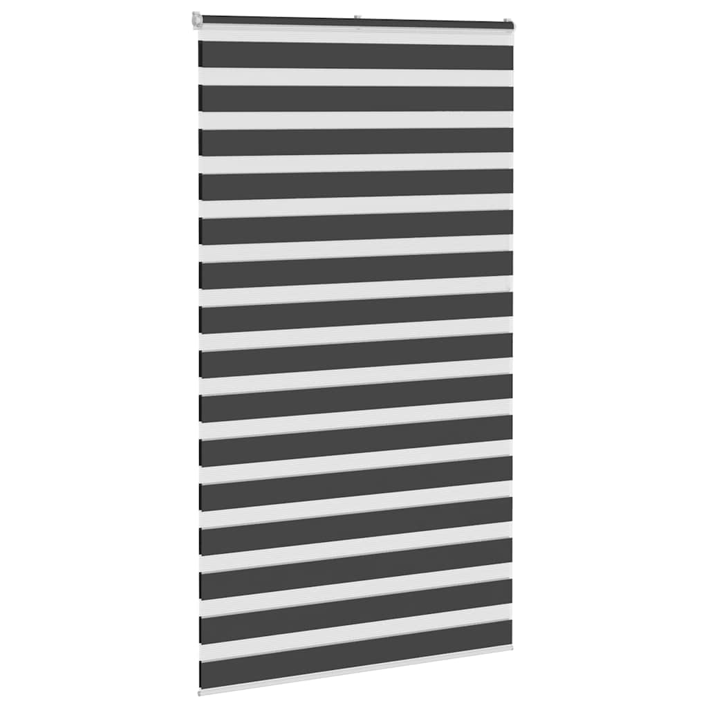 vidaXL Zebra Blind Black 120x230 cm Fabric Width 115,9 cm Polyester