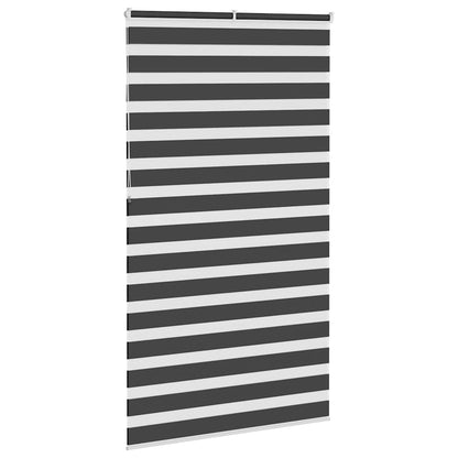 vidaXL Zebra Blind Black 120x230 cm Fabric Width 115,9 cm Polyester