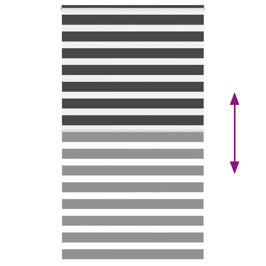 vidaXL Zebra Blind Black 120x230 cm Fabric Width 115,9 cm Polyester