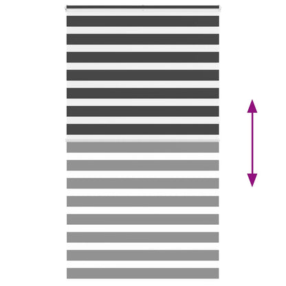vidaXL Zebra Blind Black 120x230 cm Fabric Width 115,9 cm Polyester