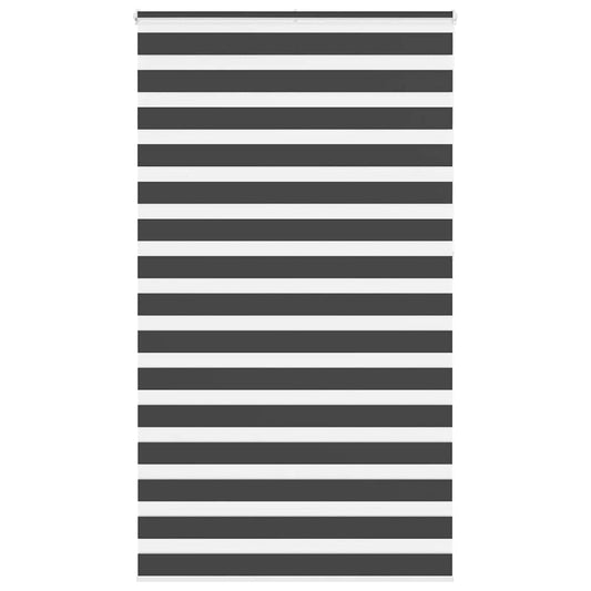 vidaXL Zebra Blind Black 125x230 cm Fabric Width 120,9 cm Polyester
