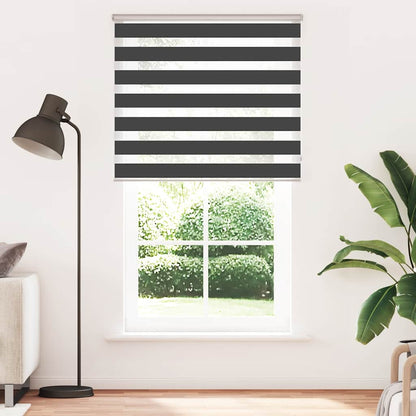 vidaXL Zebra Blind Black 125x230 cm Fabric Width 120.9 cm Polyester