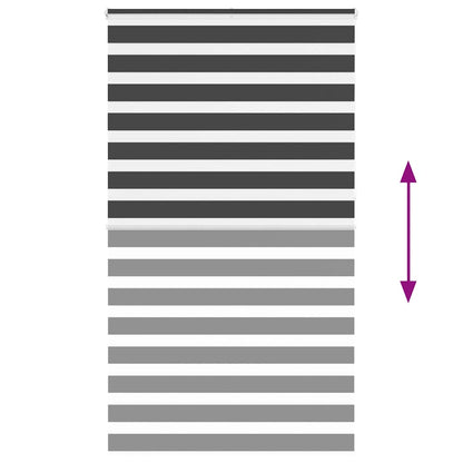 vidaXL Zebra Blind Black 125x230 cm Fabric Width 120,9 cm Polyester