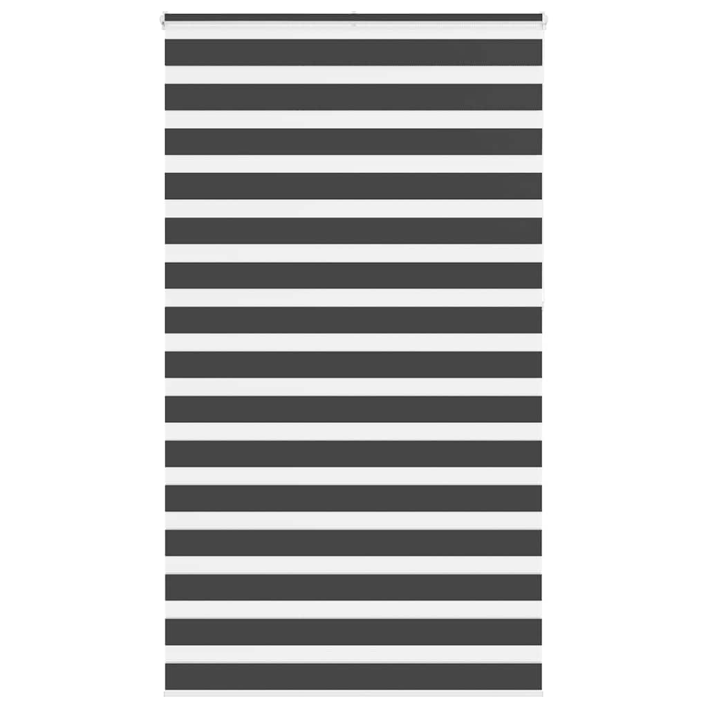 vidaXL Zebra Blind Black 130x230 cm Fabric Width 125.9 cm Polyester