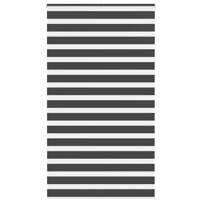 vidaXL Zebra Blind Black 130x230 cm Fabric Width 125.9 cm Polyester
