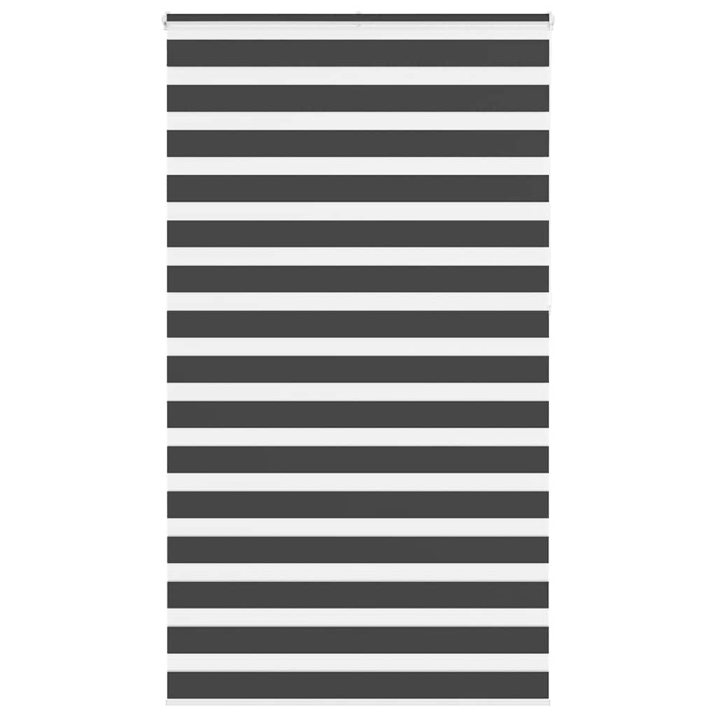 vidaXL Zebra Blind Black 135x230 cm Fabric Width 130.9 cm Polyester