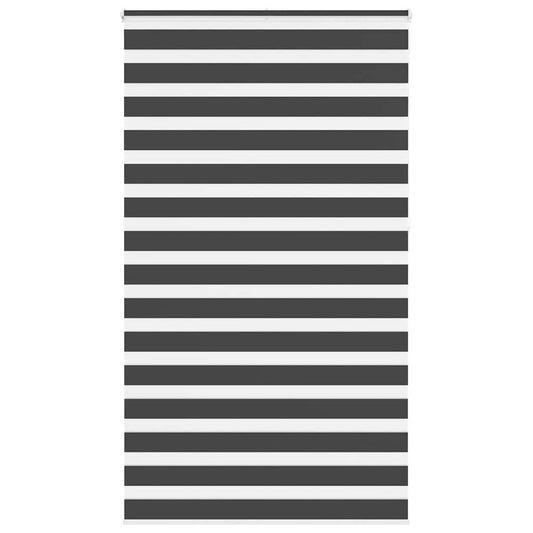 vidaXL Zebra Blind Black 135x230 cm Fabric Width 130.9 cm Polyester
