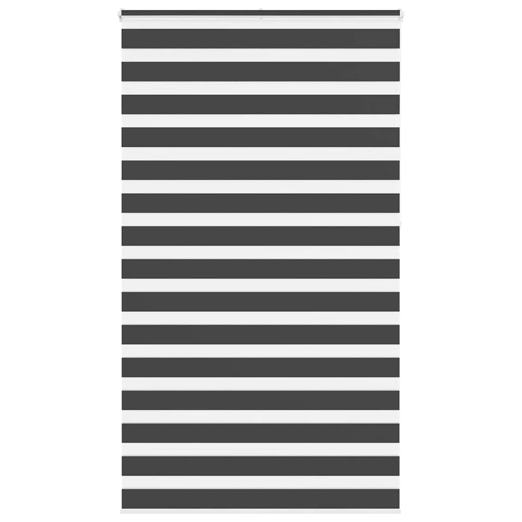 vidaXL Zebra Blind Black 135x230 cm Fabric Width 130.9 cm Polyester