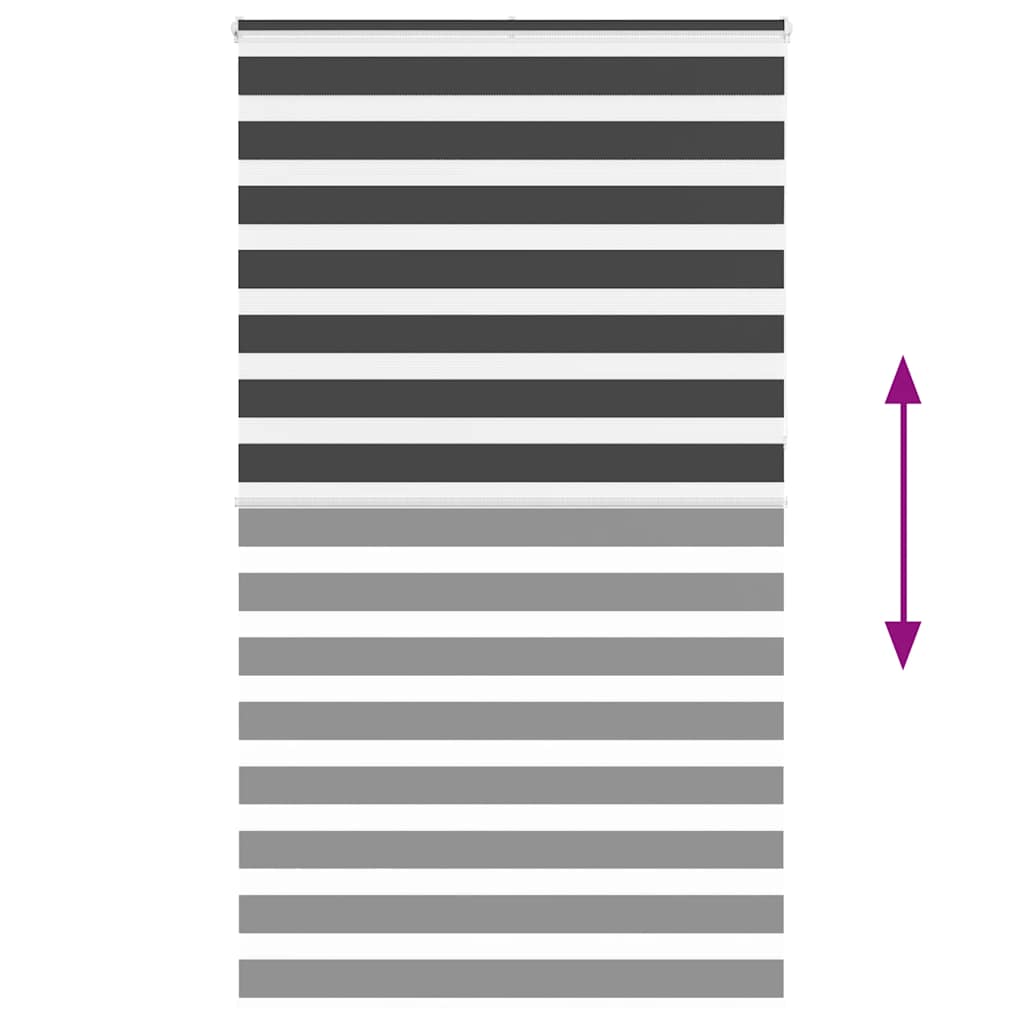vidaXL Zebra Blind Black 135x230 cm Fabric Width 130,9 cm Polyester