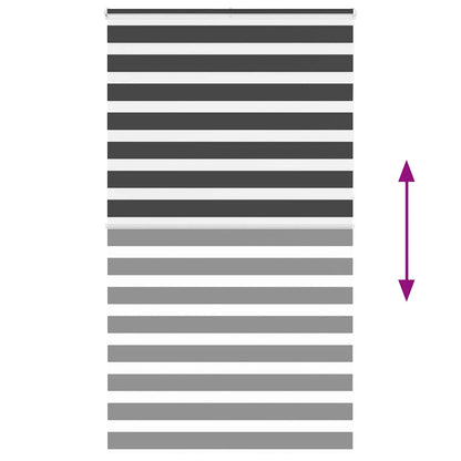 vidaXL Zebra Blind Black 135x230 cm Fabric Width 130,9 cm Polyester