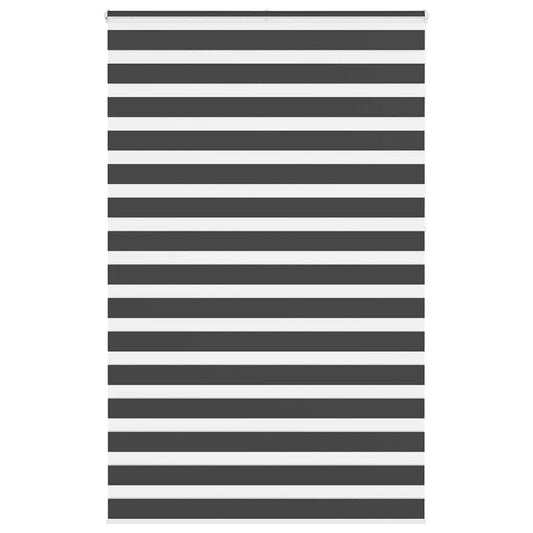 vidaXL Zebra Blind Black 140x230 cm Fabric Width 135,9 cm Polyester