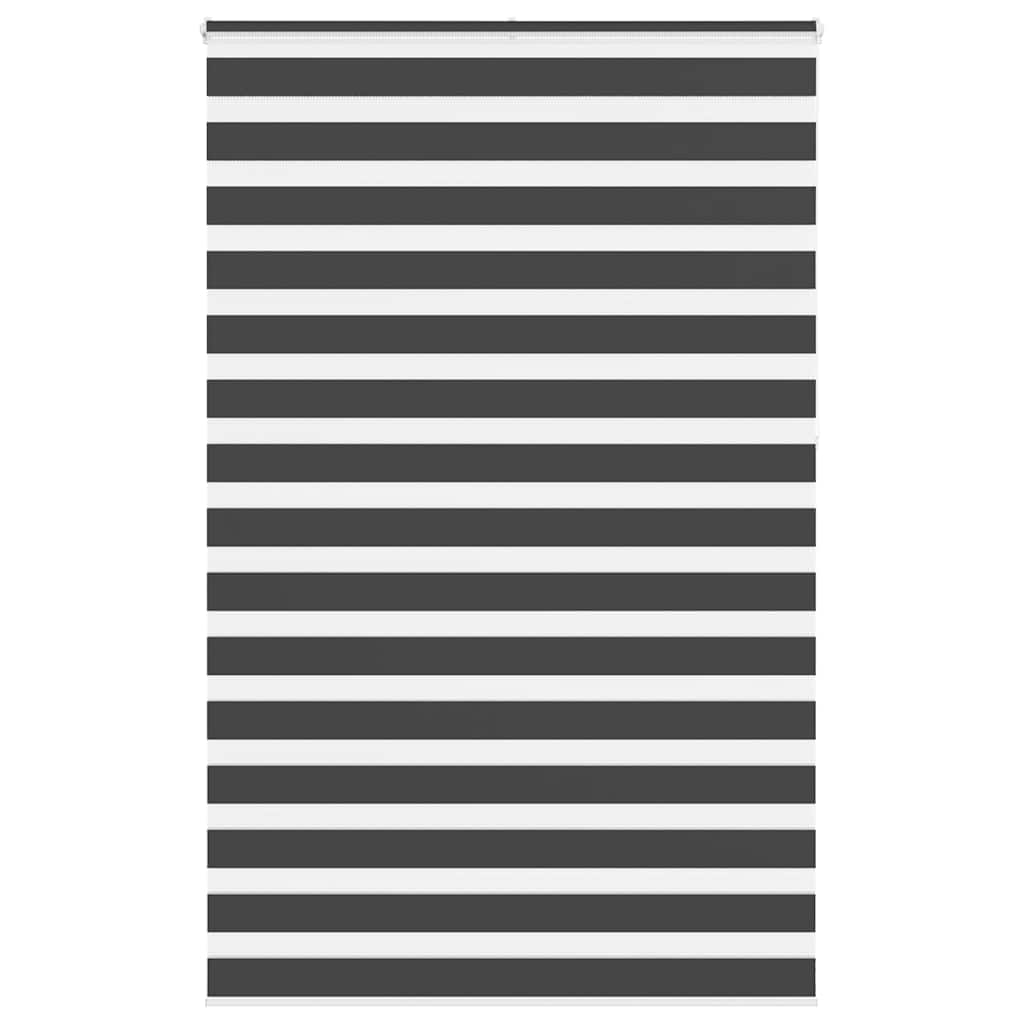 vidaXL Zebra Blind Black 140x230 cm Fabric Width 135.9 cm Polyester