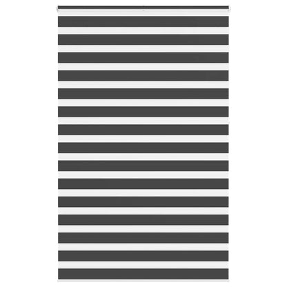 vidaXL Zebra Blind Black 140x230 cm Fabric Width 135.9 cm Polyester