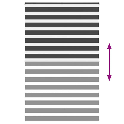 vidaXL Zebra Blind Black 140x230 cm Fabric Width 135,9 cm Polyester